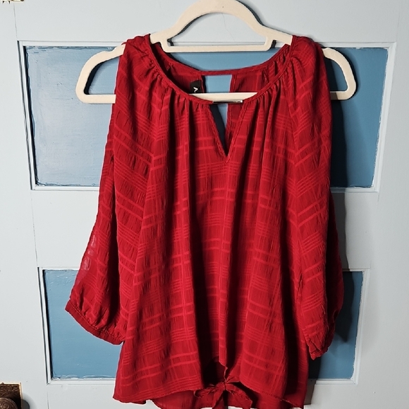 A. Byer Tops - DELETING SOON! A. Byer Maroon Red Cut Out Women's Top